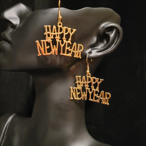 2/$20 Happy New Year Dangle Earrings - Picture 4 of 4